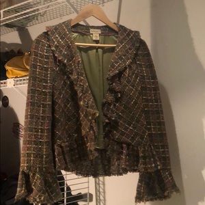 Elevenses, S 8, Green/Orange kerchief sleeved